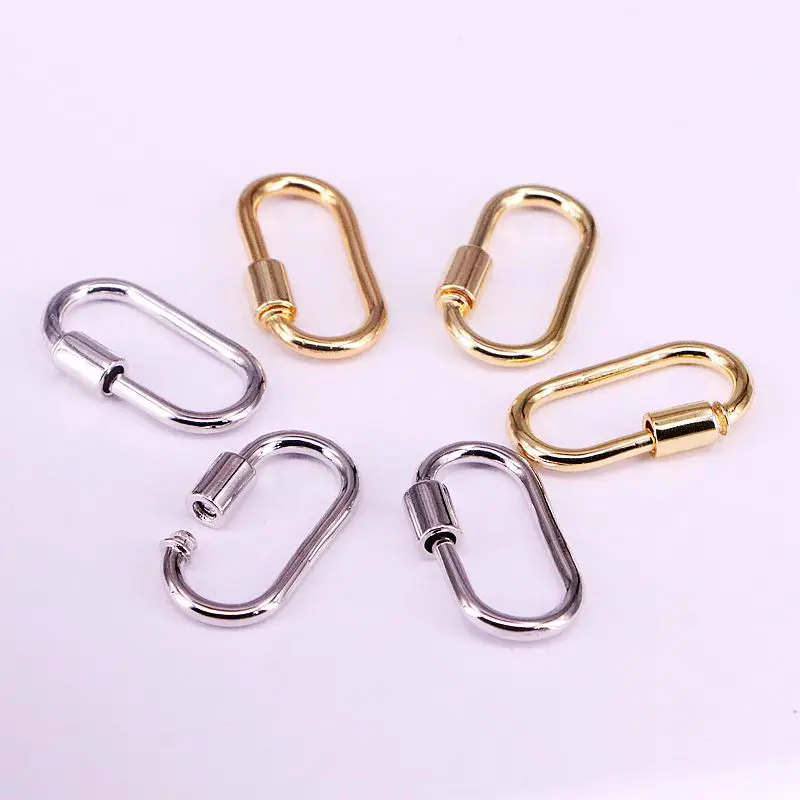 

10PCS, DIY Jewelry Clasps Metal Copper Connector Lock Carabiner For Jewelry Making