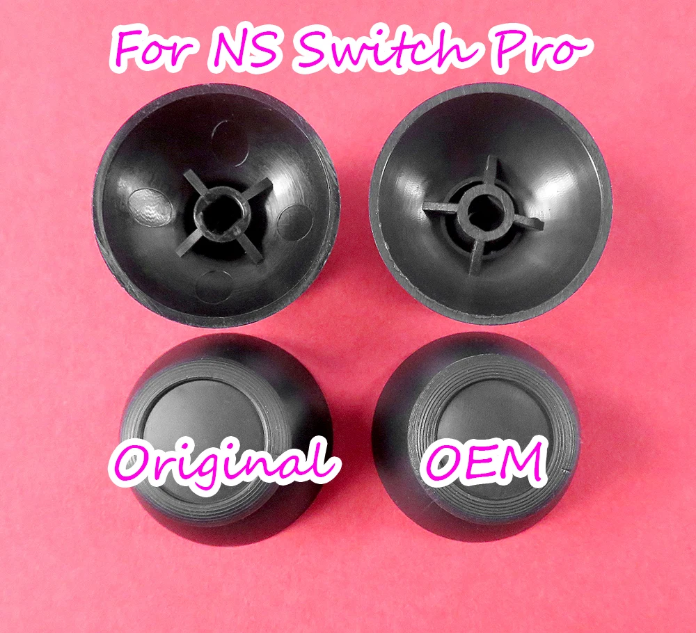 닌텐도 NS 스위치 프로 조이스톡용 정품 OEM 조이스틱 캡 컨트롤러, 3D 아날로그 커버, 블랙, 2 개