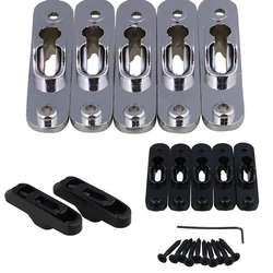 5PCS Chrome 5-Single String Bass Bridge for Bass Guiter Musical Parts