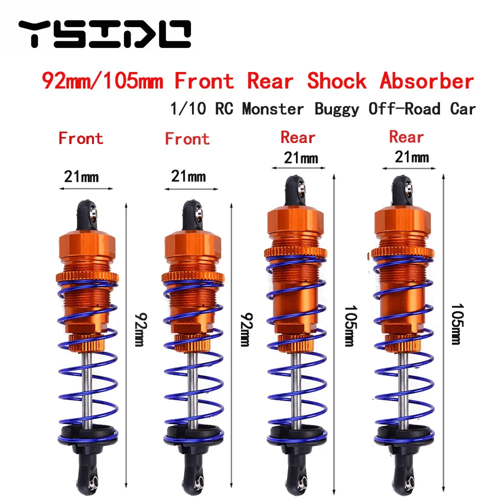 1/10 RC Parts 92mm Front 105mm Rear Shock Absorber Damper Suspension for HSP Redcat Hongnor LRP HPI Hobao 1/10 RC Buggy Truck