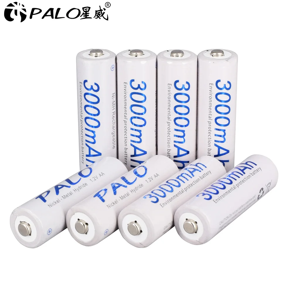 PALO 4-20 sztuk 1.2V 3000mAh NI-MH NIMH akumulator AA AA baterie z LCD inteligentna ładowarka do akumulatora do baterii 1.2V AA AAA