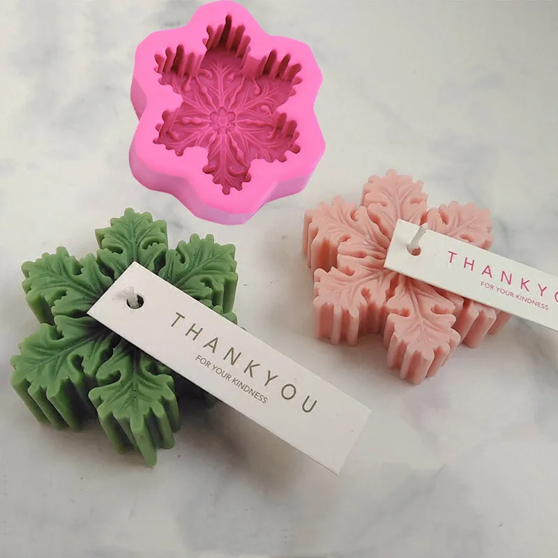 

Silicone Snowflake Mold Candle Soap Mold DIY Aromatherapy Plaster Candle Decorating Mould Chocolate Making Tool Christmas Decor