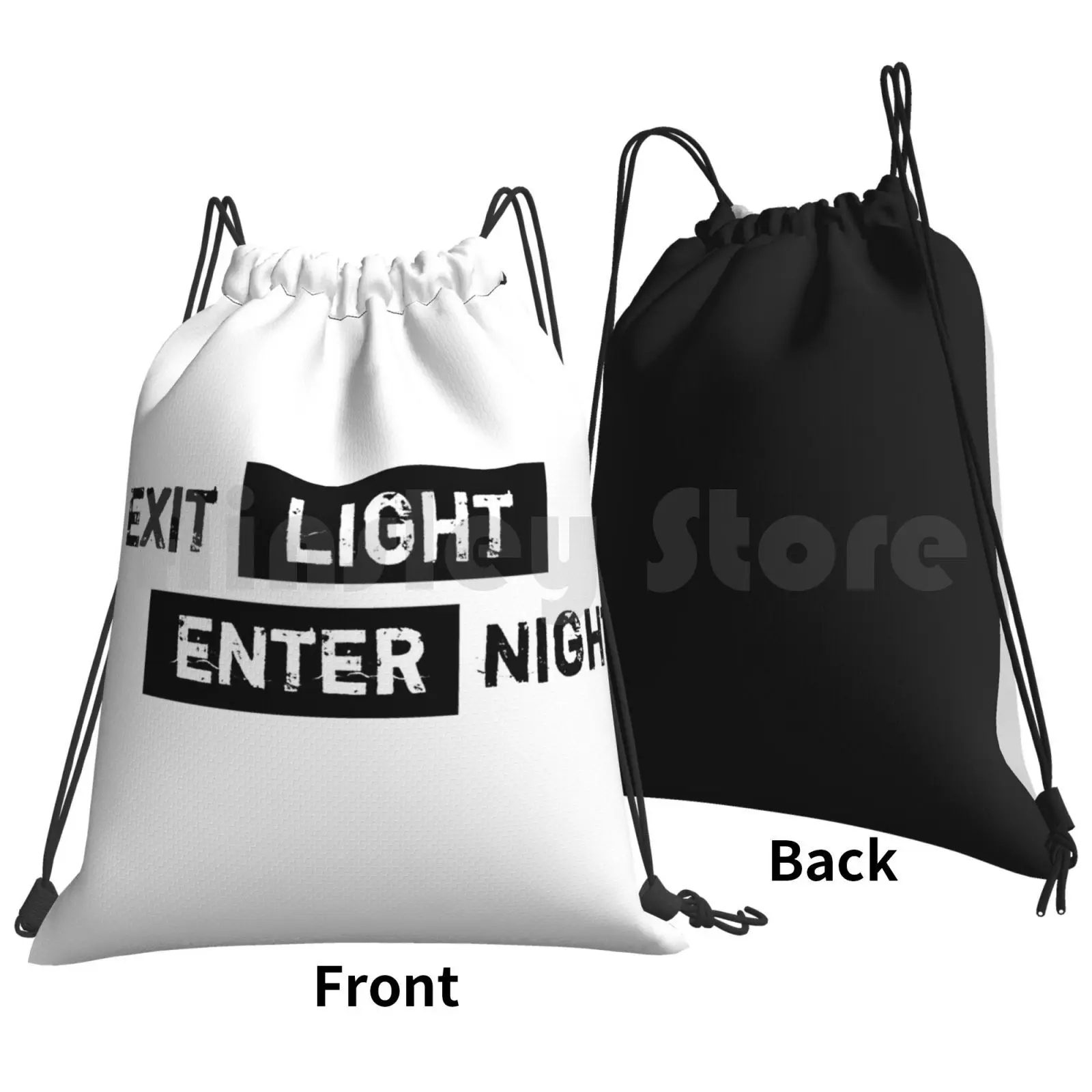 Exit Light Enter Night Backpack Drawstring Bags Gym Bag Waterproof And All Rocknroll Band Music Lyrics Sale Metal 90s