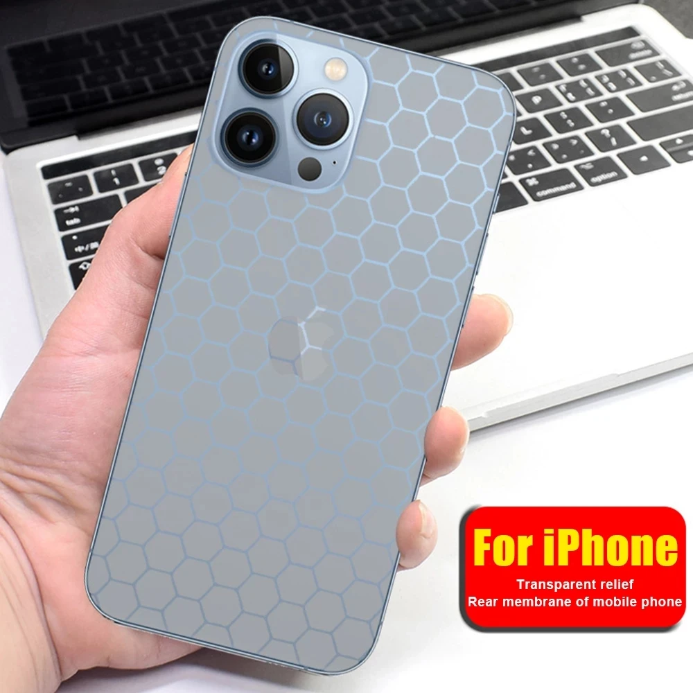 Folia 3D Matowa Przezroczysta Efekt Rozbitego Szkła na Tył Telefonu iPhone 17 16 15 14 13 12 11 Pro Max XR 11 Ochraniacz Tylna Naklejka