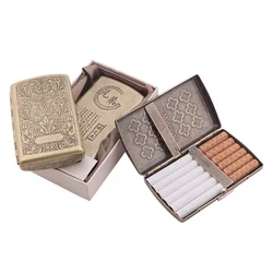 Container 12Pcs Cigarette Case Smoking Box with Two Clip Tobacco Holder Pocket Storage with Gift Box Perfect Gift