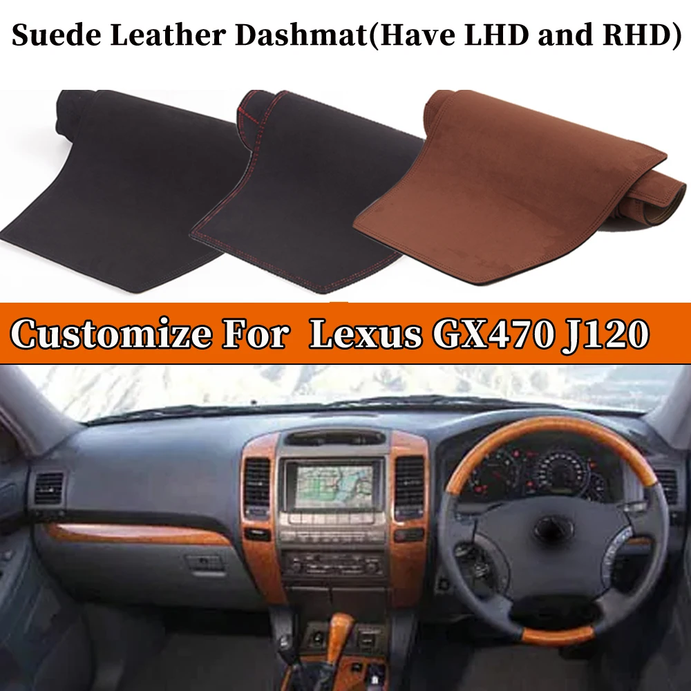 Accessories Suede Leather Dashmat Dashboard Cover Pad Dash Mat Carpet Car-styling For Lexus GX 470 GX470 j120 2003 2004 -2009