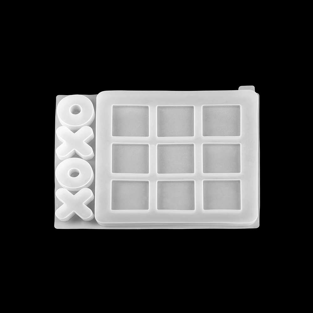 Tic-Tac-Toe 13x11cm Ox Chess Game Epoxy Resin Mold Mirror Silicone Mold For DIY Resin UV Epoxy Jewelry Handmade Making Tools