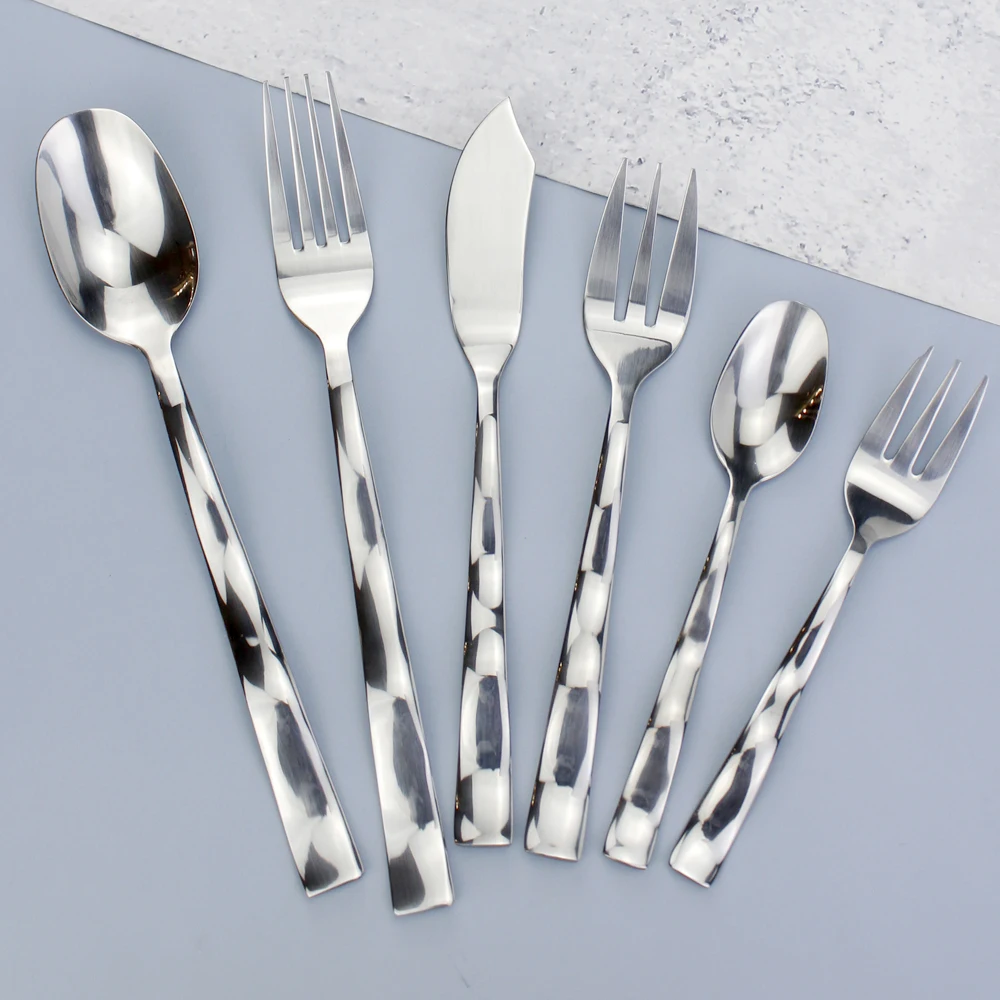 Multi-functional 11 Utensils Wave Style Cutlery Set Mirror Stainless Steel Salad Dinnerware Dishwasher Flatware For Kitchen Home