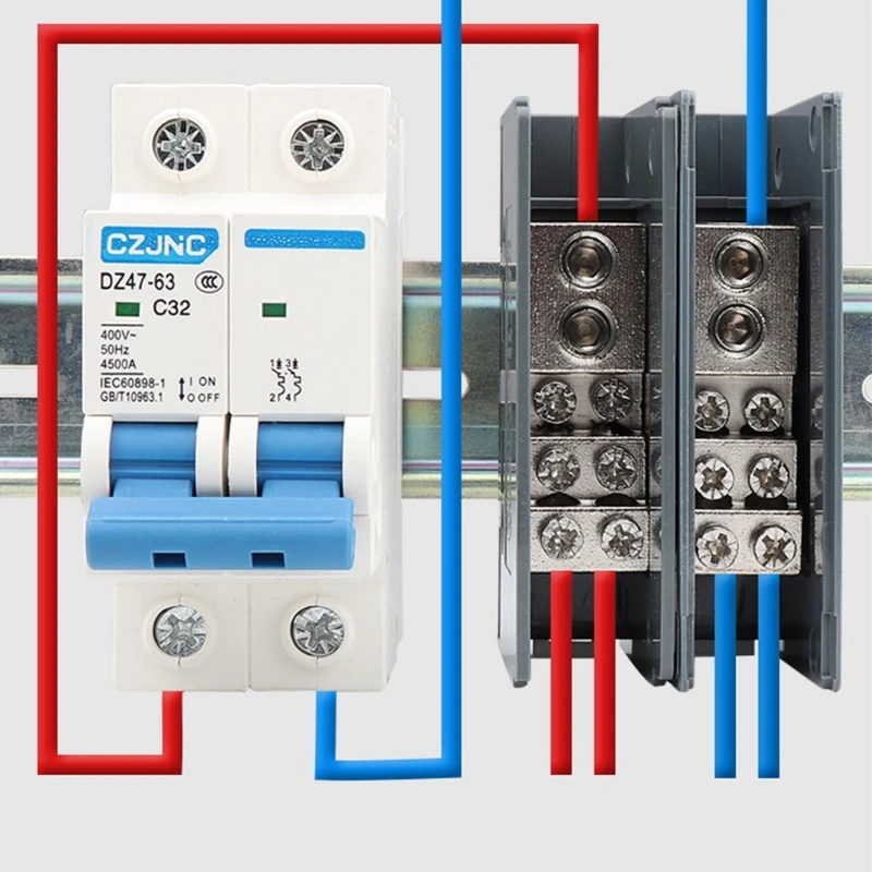 Din Rail Distribution Box One In Multiple Out Terminal Block Electric Wire Connector Junction Box Flame-retardant shell