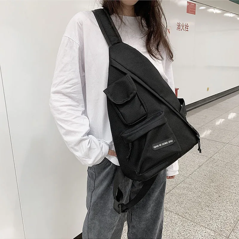 Ins Harajuku street functional tooling crossbody bag men\'s retro shoulder bag girl student bag. designer handbags high quality