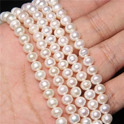 100% Real Natural Freshwater Pearl Beads For Jewelry Making Potato Round White Pearl Loose Beads DIY Bracelet Necklace 14