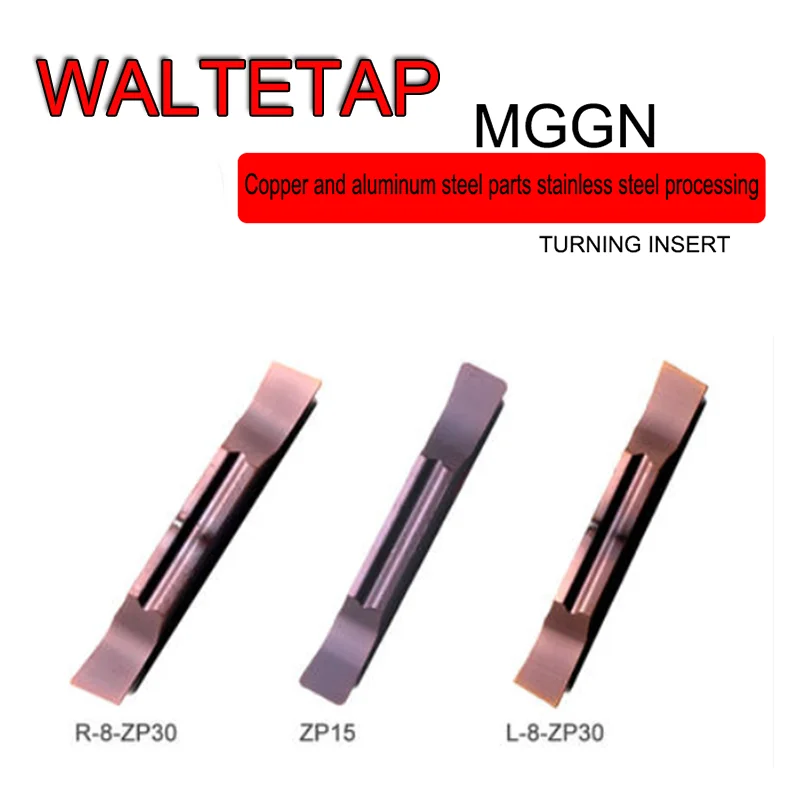 WALTETAP Chính Xác Xay Rãnh Lưỡi Dao MGGN CNC Grooving Gia Công Carbide Hình Trụ Grooving Dao Lưỡi Dao Cắt