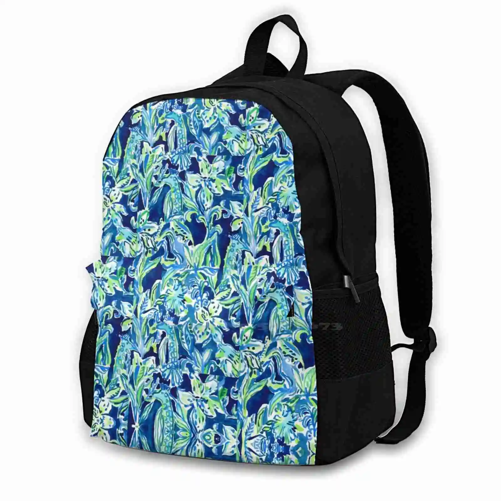 Print Hot Sale Schoolbag Backpack Fashion Bags Floral Preppy Spring Summer Southern Blue Green Flower Giraffe