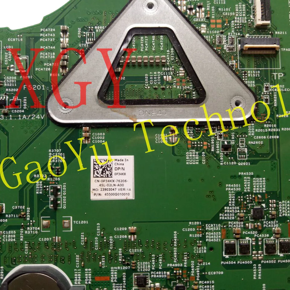 original For Dell Inspiron 15 3542 laptop motherboard Intel Pentium 3558u ddr3l P34kx 0P34kx CN-0P34kx 100% Fully Test