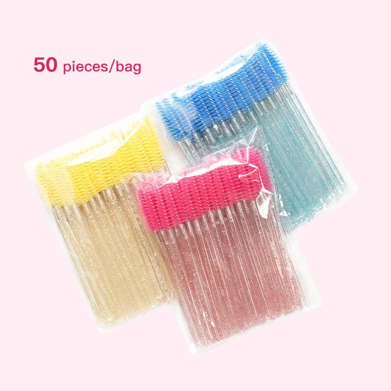 50 Pcs Disposable Eyelash Brushes Eyelashes Extension Tools Eyebrow Brush Mascara Wands Applicator Spoolers Eye Lash Cosmetic