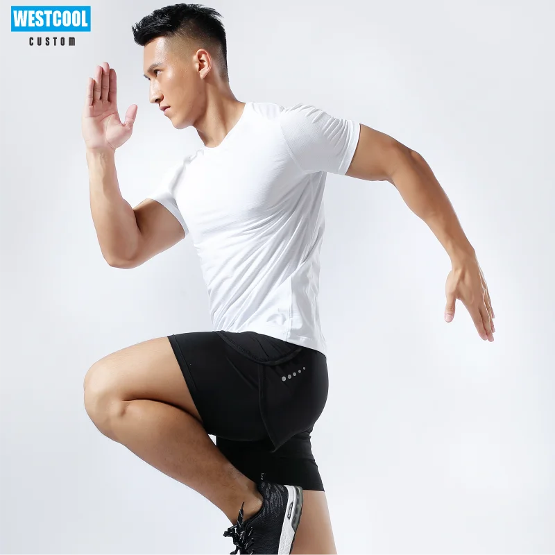Summer Men And Women Quick-Drying T-Shirt Custom Logo Embroidery Short-Sleeved Sports Tops Group Breathable Print Logo WESTCOOL