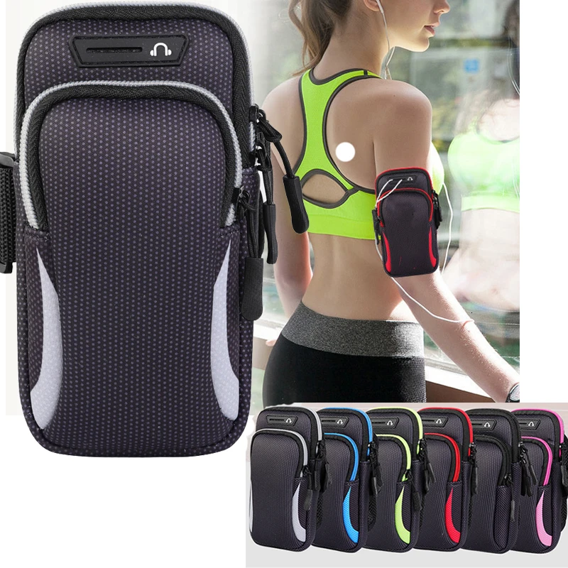 Running Sports Phone Case Arm Band Bag For IPhone 16 15 Pro Max Xiaomi Huawei Samsung S22 GYM Armbands 6.5“7.2” For Airpods Bag