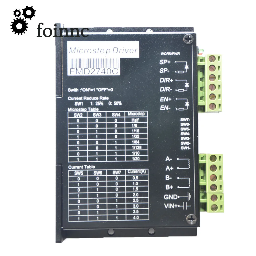 

Single axis 2-phase stepper motor driver 4A 128 subdivision FMD2740C for NEMA 17/23 Stepper motor