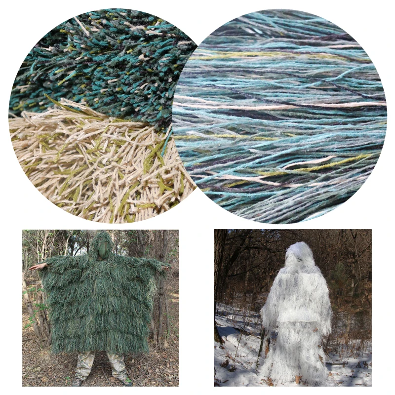 Jungle Yarn DIY Chasse Accessoires Spécial Ghillie Camouflage Costume Réparation Accessoires Desert Woodland Fil Synthétique Équipement de Chasse