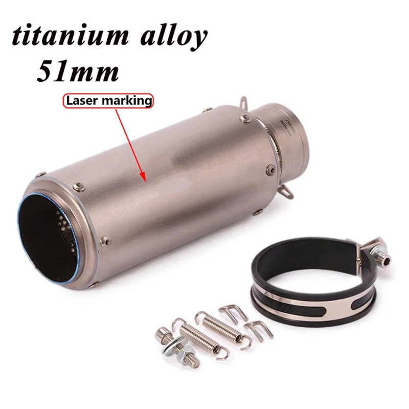 60mm/51mm Motorcycle Exhaust Carbon Fiber Titanium Alloy Racing Sport Motorbike for Laser Sticker S1000RR CBR1000