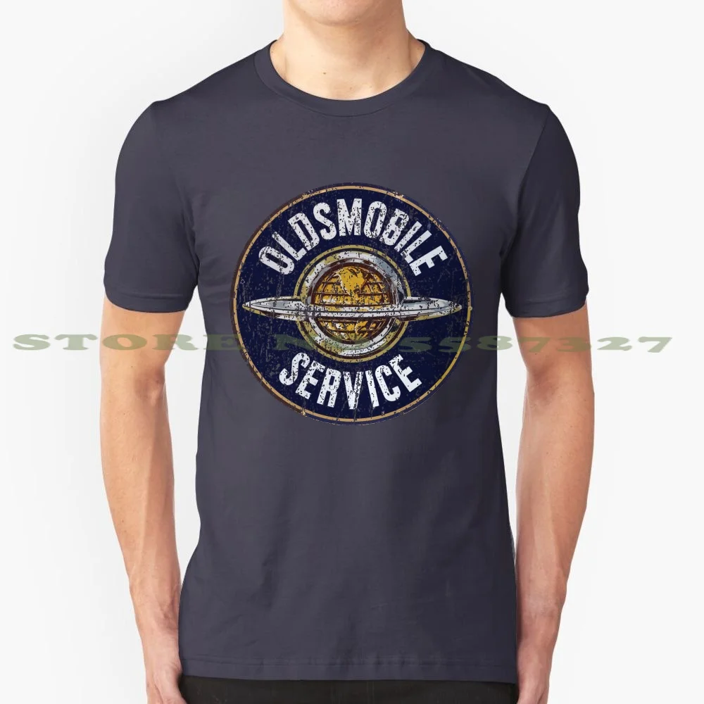 Distressed Oldsmobile Service 100% Pure Cotton T-Shirt Gm Oldsmobile 442 Rocket Domestic Muscle Car Shop Mechanic Vintage Retro