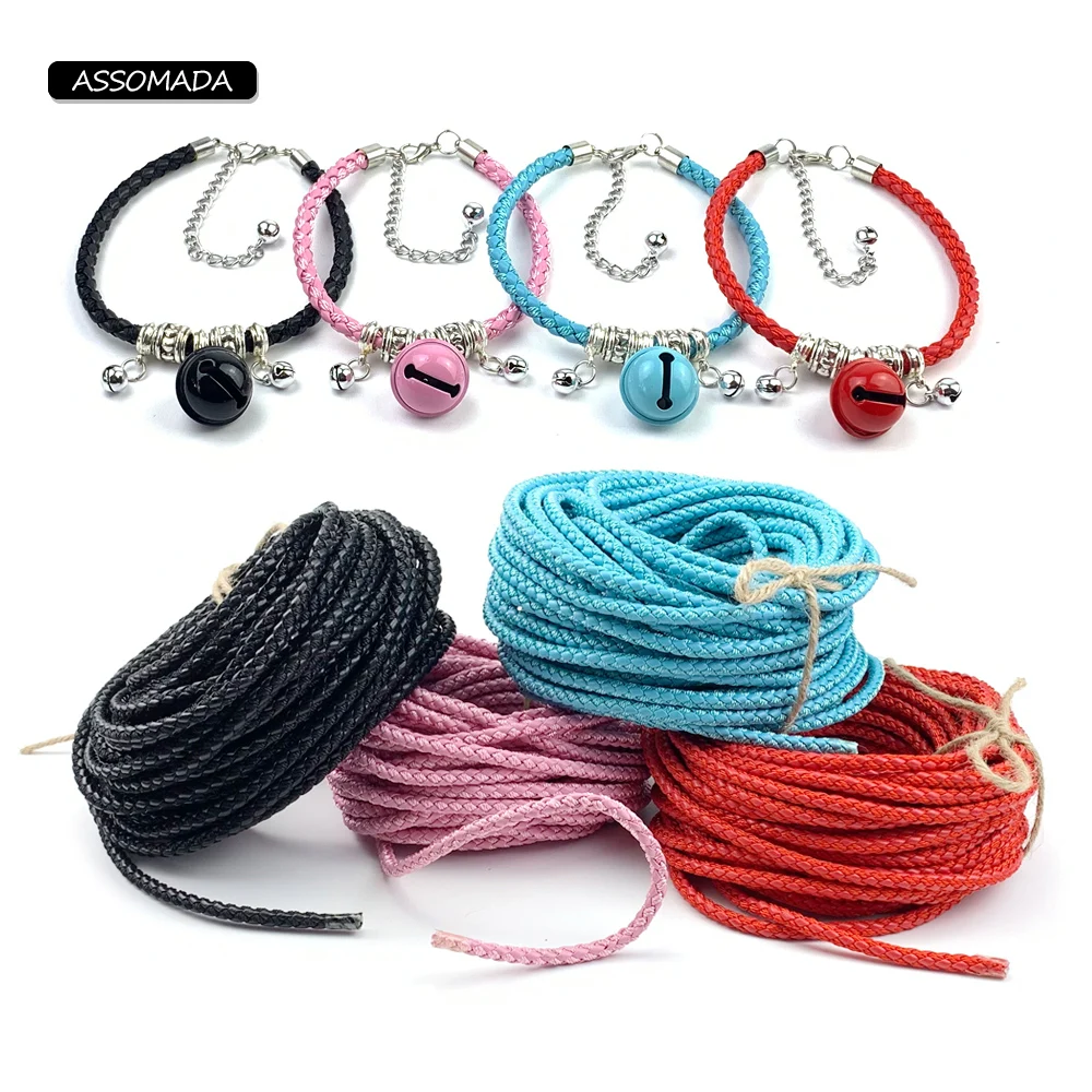 

ASSOMADA 6mm PU Leather Rope For Jewelry Making 2Meter DIY Handcraft Braided Leather Cords Bracelet Necklace Jewelry Accessories