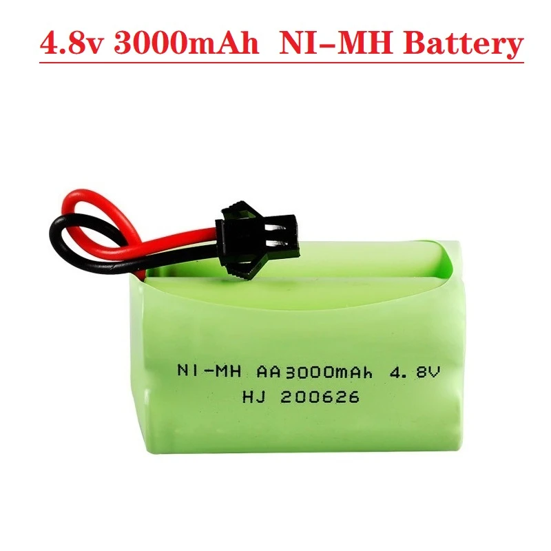 4.8v 3000mAh akumulator NiMH 4.8v akumulator Ni-MH AA akumulator + 4.8v ładowarka na zabawki zdalnie sterowane samochody łodzie zbiorniki roboty