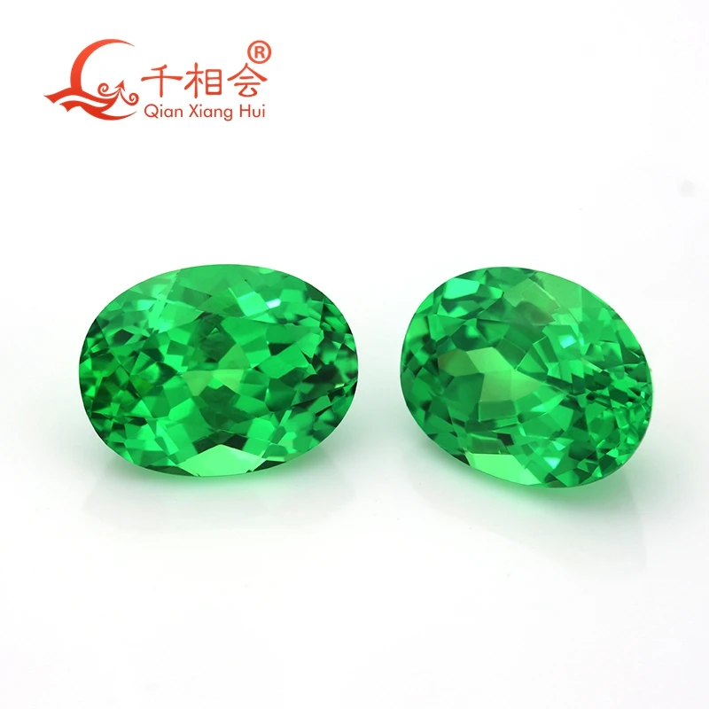 Yttrium Aluminum Garnet Cultivated Tsavorite oval Shape 5.9*7.8mm 1.9ct  Nat ural cut  artificial gem stone for jewelry making