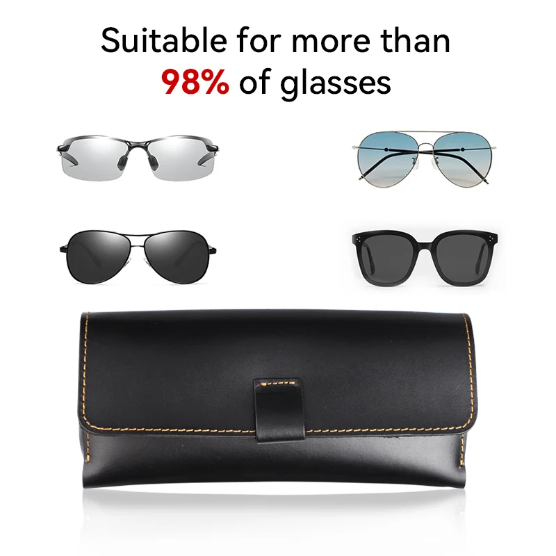 Vintage Cow Leather Glasses Box Handmade Sunglasses Holder Eyeglasses Organizer Bag Genuine Leather Eye Glasses Case Cover - Image 3