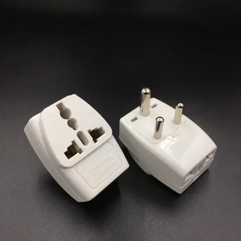 Adaptador pequeño de viaje tipo D de Sudáfrica con 3 tomas de corriente, enchufe de pared Universal para Reino Unido, EE. UU., AU, a la India, enchufe de alimentación de Marruecos
