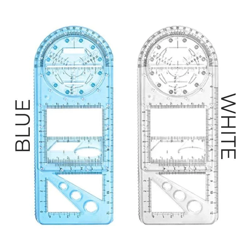 Regla geométrica multifuncional, herramienta de medición de dibujo geométrico de plantilla, suministros de oficina escolar, arquitectura de oficina