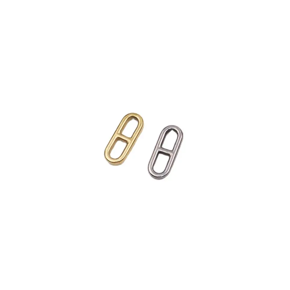 

5pcs 13*5mm Wholesale Casting Stainless Connector Coin Charms Pendant DIY Necklace Earrings Bracelets Unfading Colorless
