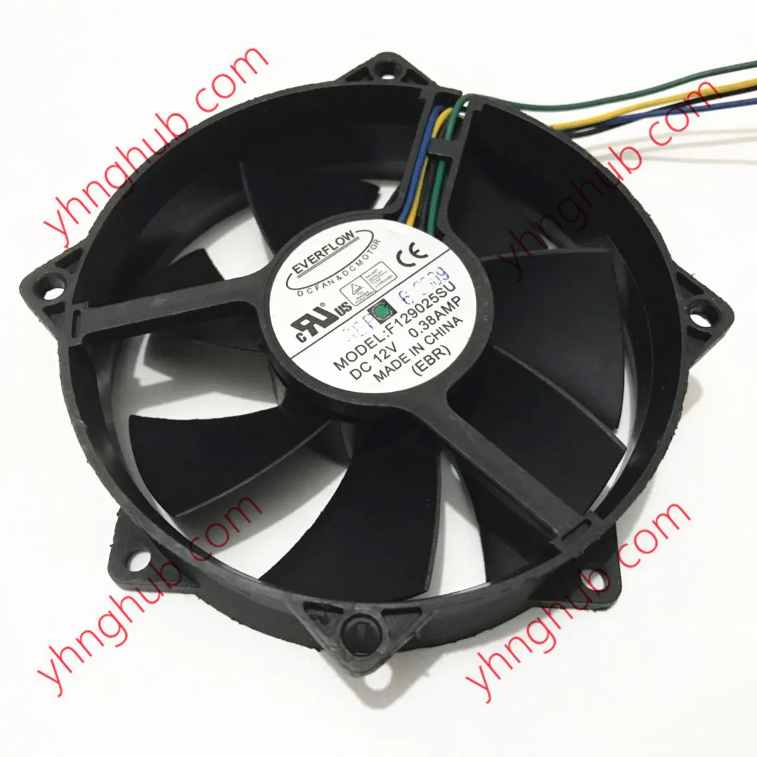 

Everflow F129025SU DC 12V 0.38A 95x95x25mm 4-Wire Server Cooling Fan