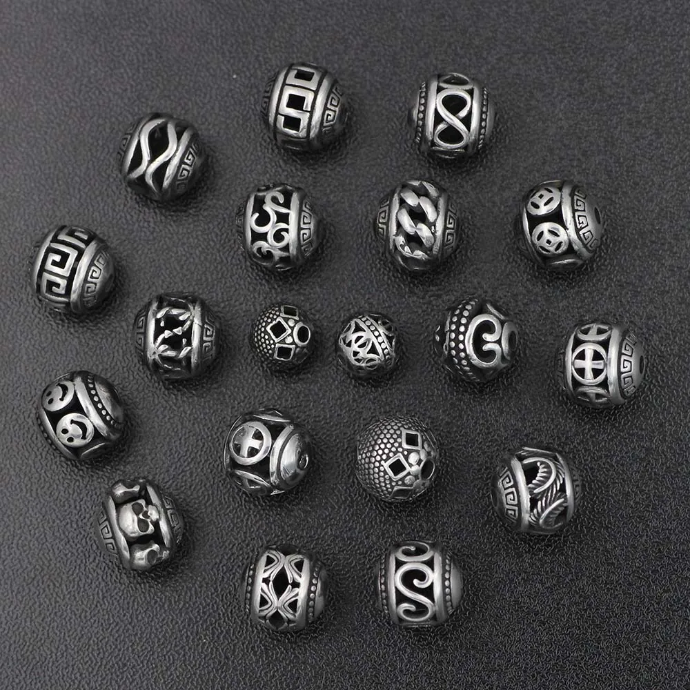 2pcs/lot Vintage Hollow Bead Fit Original Charm Bead 2.0mm Hole 316l Stainless Steel Bracelet DIY Jewelry Making Gift