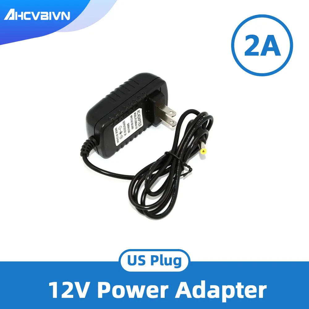 AHCBIVN 12V 2A LED power adapter US plug 5.5*2.5 LED Power Supply Adapter EU plug drive for 5050 3528 LED Strip