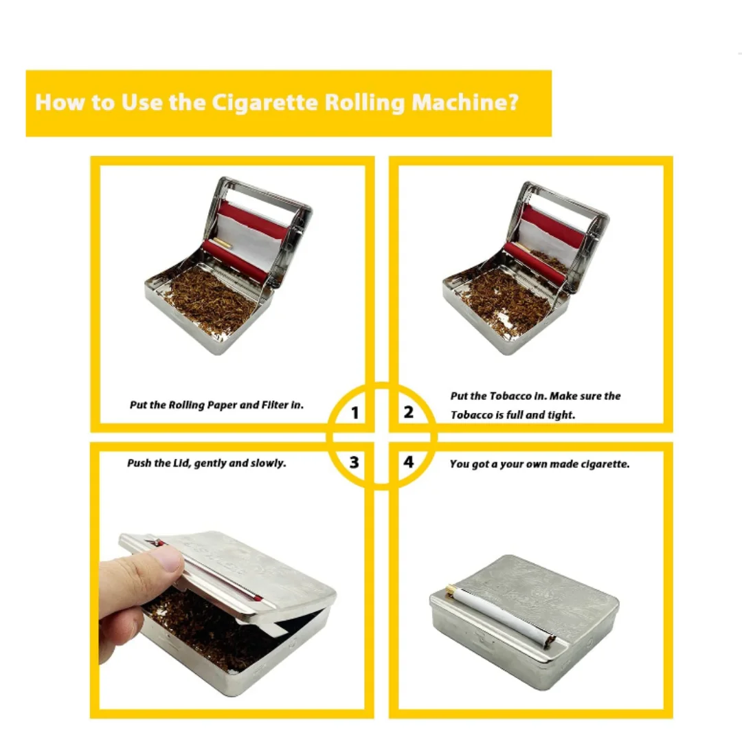 Automatic Cigarette Rolling Machine, Cigarette Roller, Tobacco Case for Rolling and Storage, 70mm, 78mm