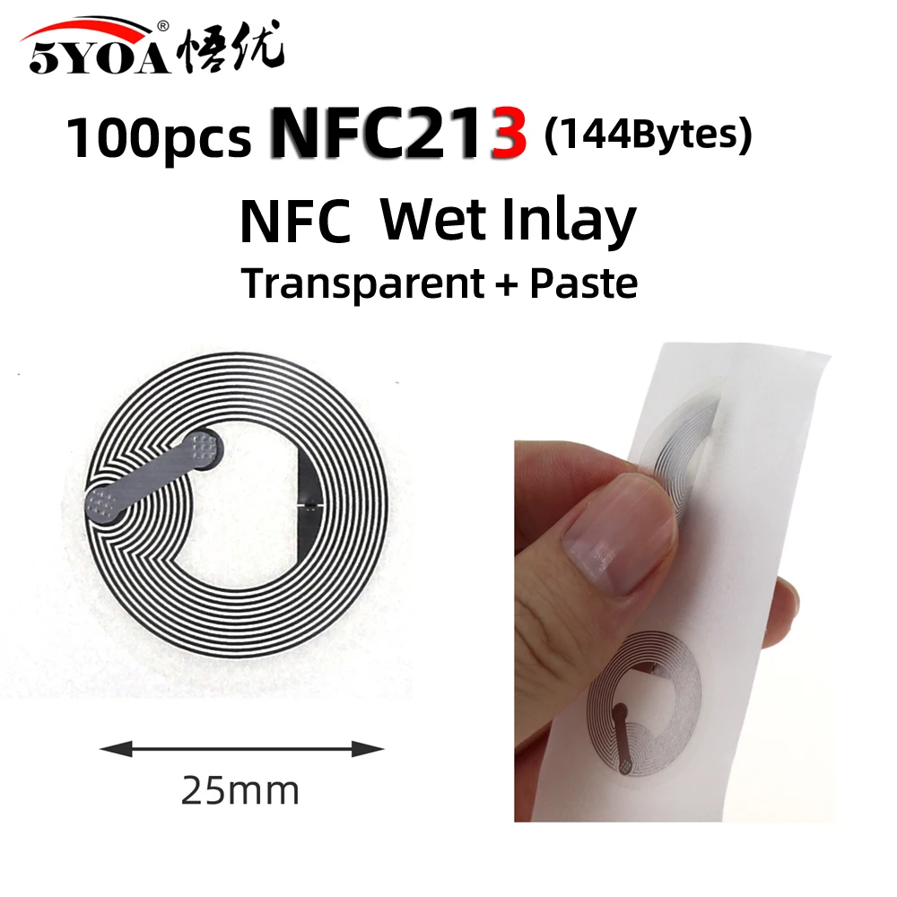 5YOA 100 stks NFC Label Tag Stickers 13.56 MHz ISO14443A Universele Ntag213 RFID Stickers voor Alle NFC Telefoons