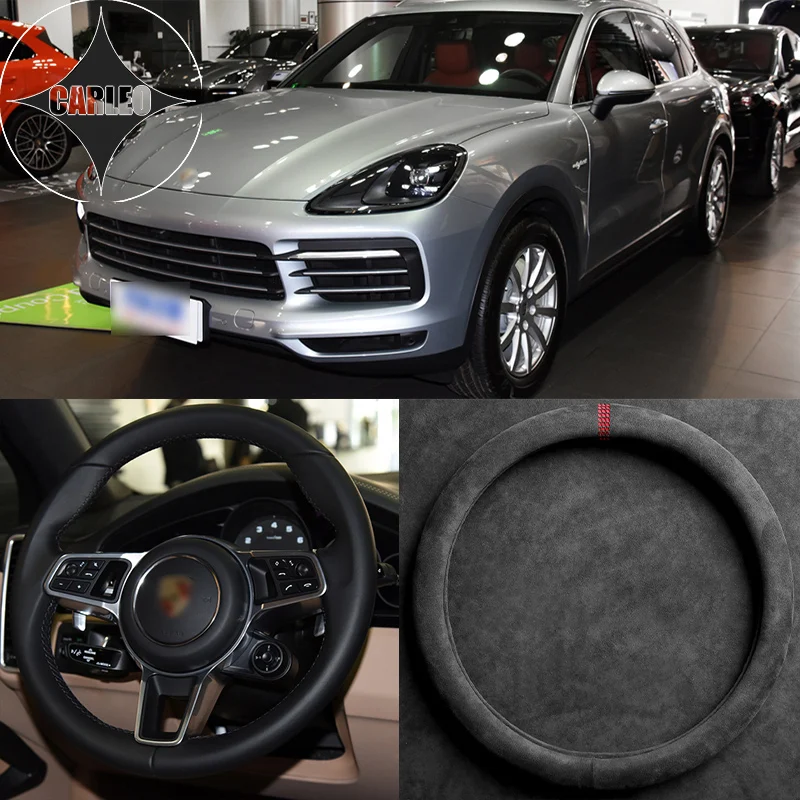 

Для Porsche Panamera Macan Boxter Cayenne 718 911 Алькантара Замша Чехол рулевого колеса автомобиля Универсальный Обёрточная бумага