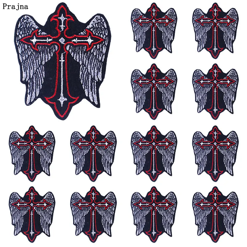 10PCS Wholesale Black And White Style Applque Punk Embroidered Patches On Clothes Jacket DIY Hippie Rock Patches For Clothing