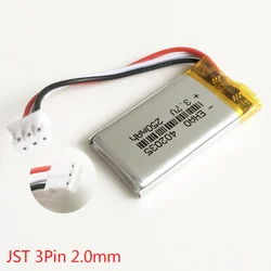 3.7V 250mAh 402035 litowo-polimerowa lipo akumulator JST PH 2.0mm 3pin złącze do GPS Mp3 GPS bluetooth inteligentny zegarek