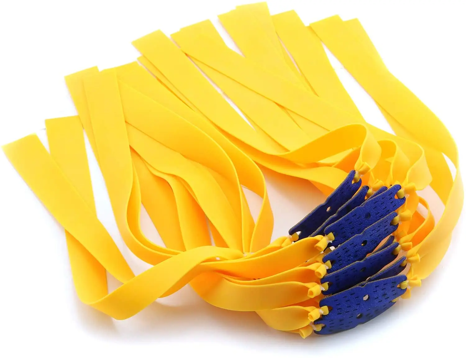 12pcs Folding Yellow Flat Elastic Band 0.75mm 0.65mm 0.8mm Thickness Replacement Flat Rubber Bands for Slingshot Catapult