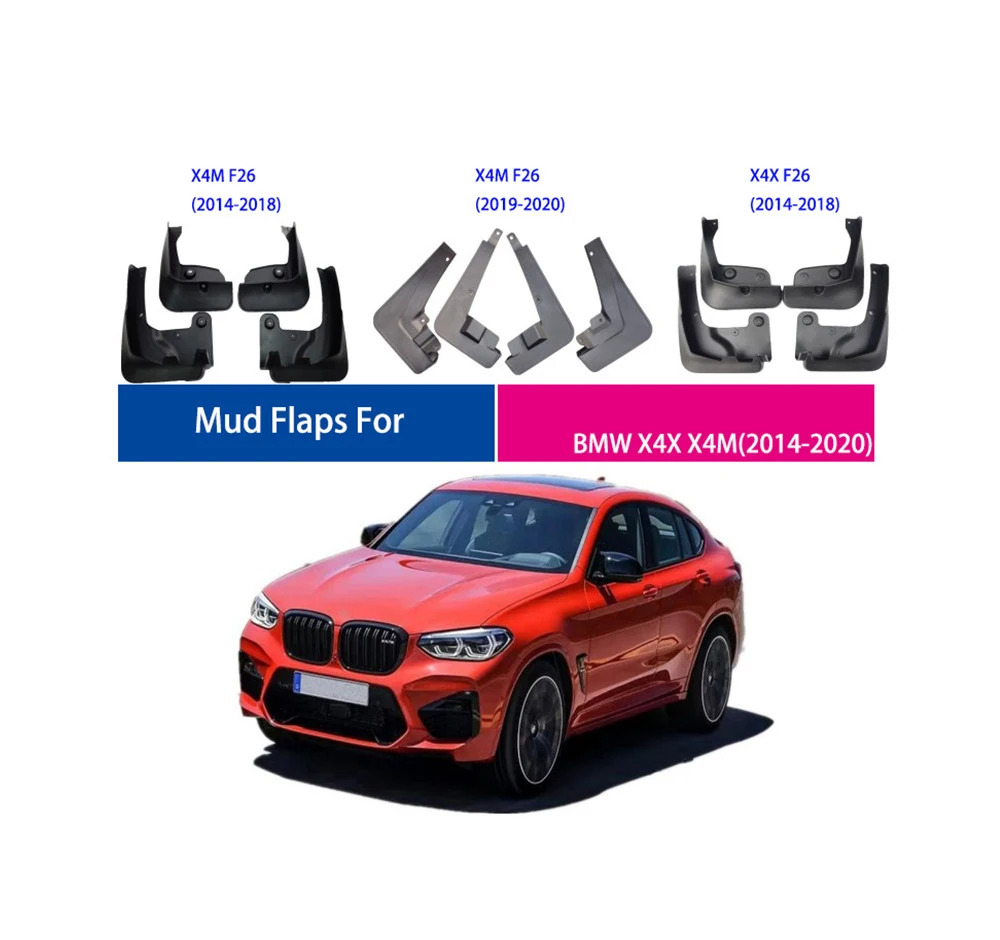 

Car mudguards For BMW X4 F26 G02 splash guards mud guards auto Mud flaps Car Fenders in 2014-2020