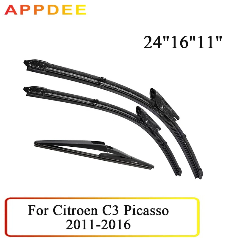 

Стеклоочиститель спереди и сзади стеклоочистителей для Citroen C3 Picasso 2011-2016 2015 2014 2013 2012 лобовое стекло 24 "16" 11"
