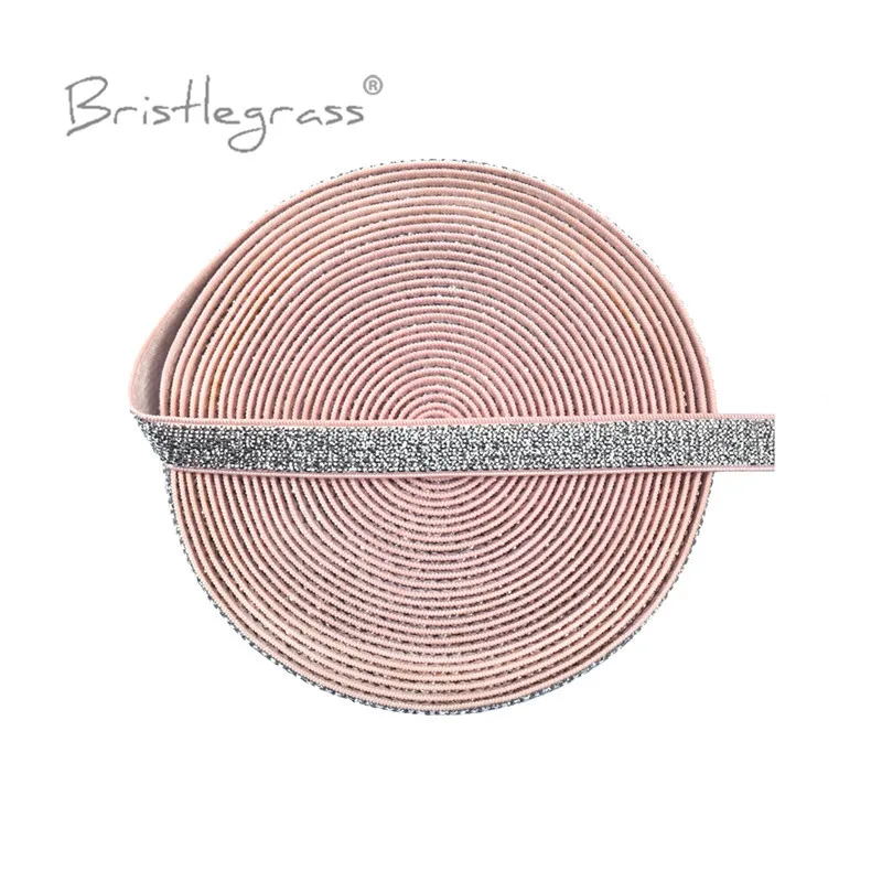 BRISTLEGRASS-Sangle de soutien-gorge élastique à paillettes métalliques, bande IQUE dex, sous-vêtements initiés, lingerie, robe, garniture de couture, 3/8 po, 10mm, 2 verges, 5 verges, 10 verges