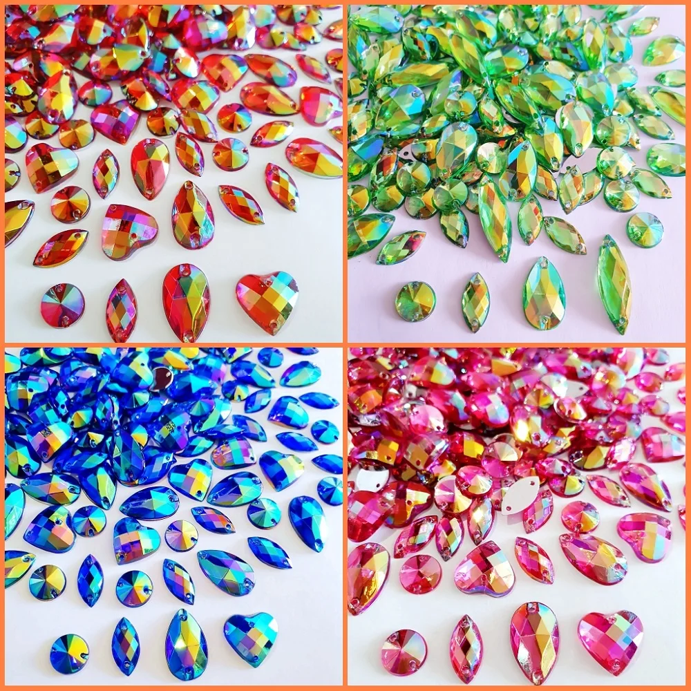 200Pcs Mix Shape Loose Beads Garments Clothing Jewel Rhinestones Crystals For Design Wedding Ball Dress Decorations Ornaments