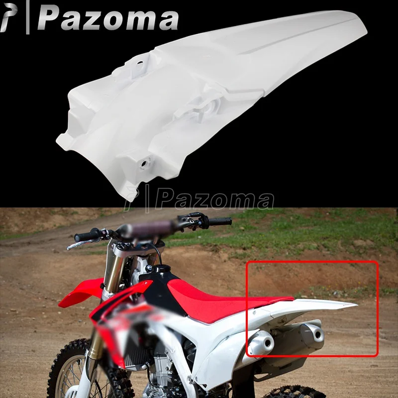 Guardabarros trasero blanco de plástico para motocicleta, guardabarros Mx Enduro de Motocross para Honda CRF250R 2014-2017 CRF450R 2013-2016 MX