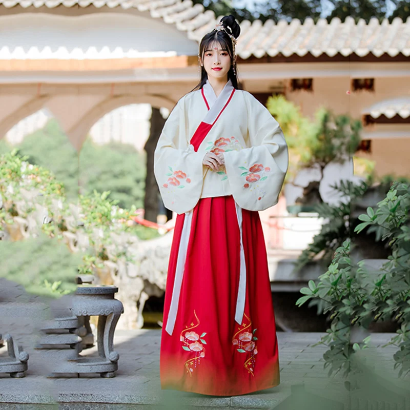 

Traditional Hanfu Women Dance Costumes Embroidery Fairy Dress Folk Festival Rave Outfit Singer Stage Performance Clothing DC4093