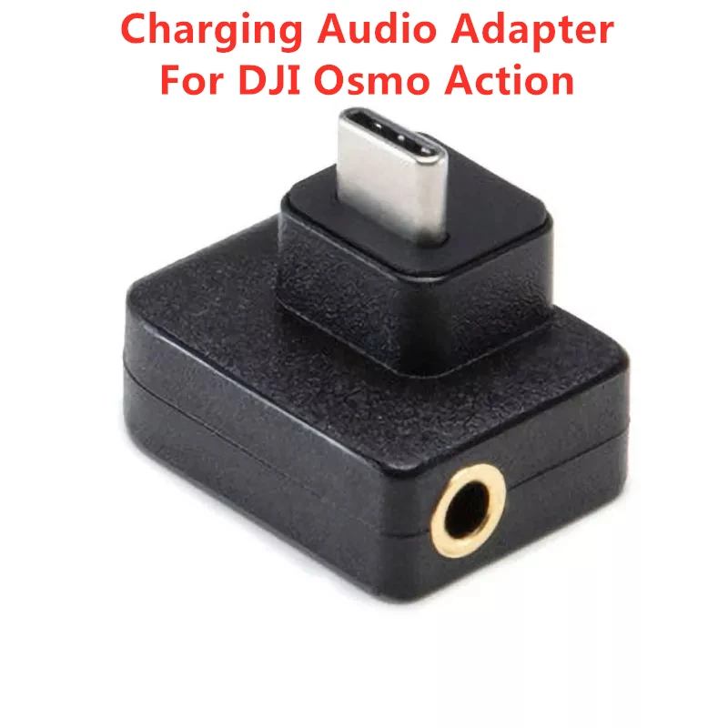 For DJI Osmo Action Camera Microphone Audio Adapter 3.5MM Type-C Data Charging Adapter Audio External Sports Camera Accessories