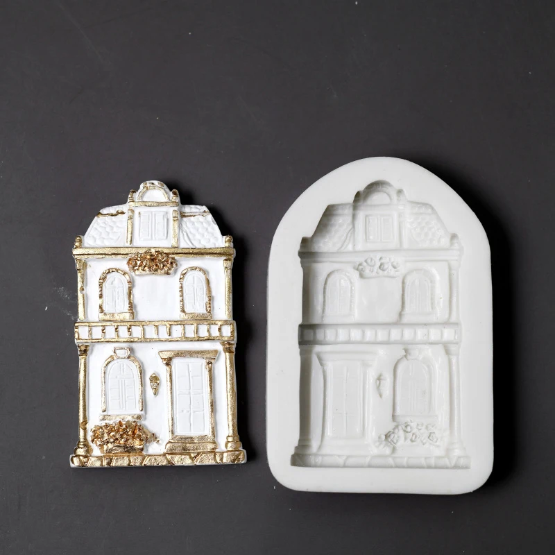 European Style Building Silicone Mold Fondant Cake Decorate Mold Sugarcraft Chocolate Baking Tool Kitchenware For Cake Gumpaste