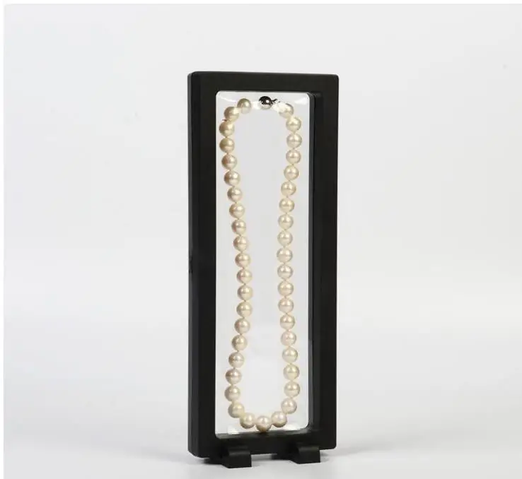 100pcs Jewelry Display Framed White/Black Elastic Membrane Floating Jewellery Storage Case Necklace Pendant Stand Holder SN2121